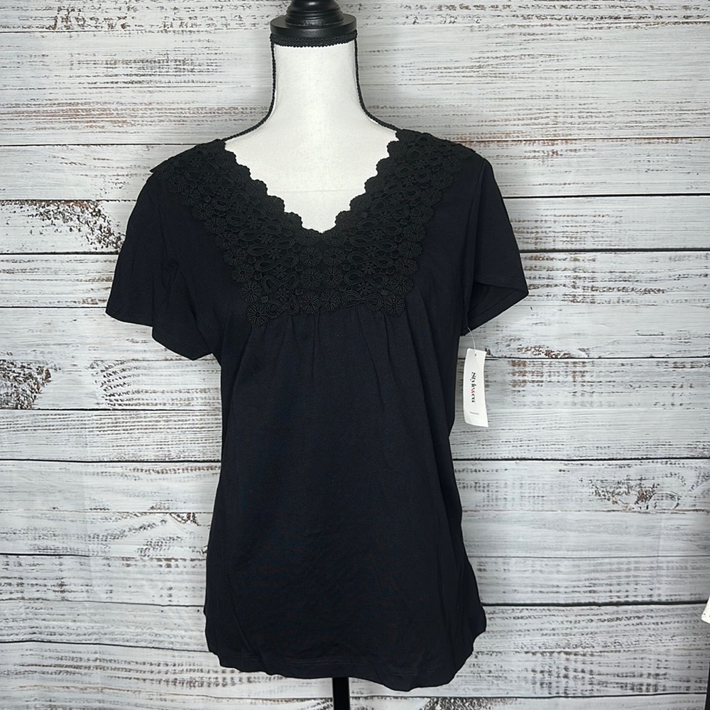 Style & Co Black Shirt 👚 Women’s Large NWT